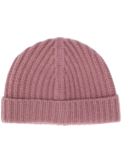 Shop Christian Wijnants Ribbed Beanie Hat In Pink