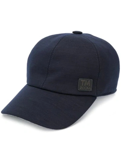 Shop Ermenegildo Zegna Logo Patch Cap In Black