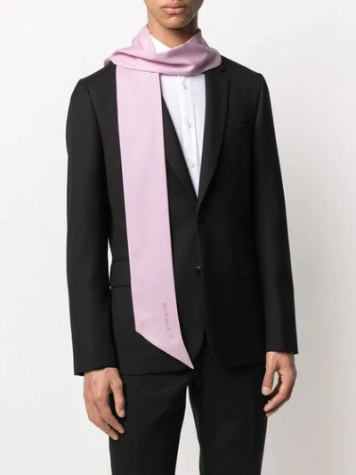 Shop Givenchy Silk Embroidered Logo Scarf In Pink