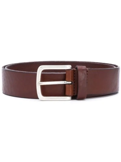 Shop Anderson's Smooth Texture Buckle Belt In Brown
