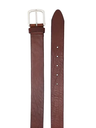 Shop Anderson's Smooth Texture Buckle Belt In Brown