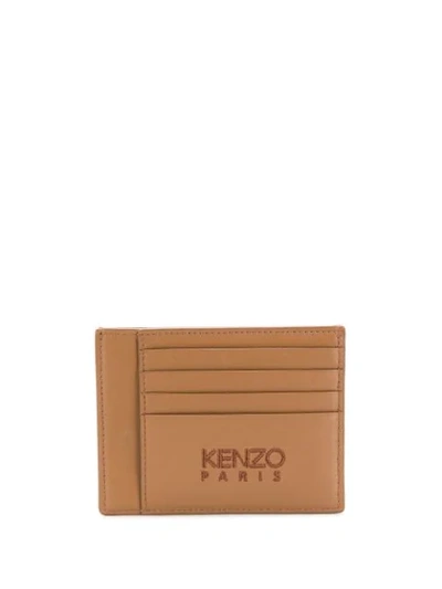 Shop Kenzo Large Tiger Head Cardholder In Brown