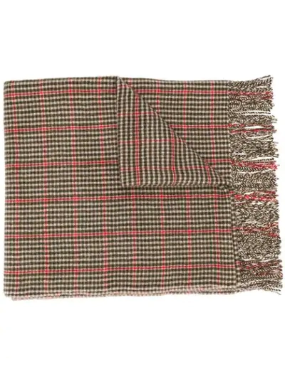 Shop Undercover Plaid Check Scarf In Neutrals
