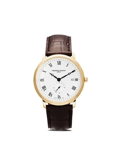 Shop Frederique Constant Classic Slimline Gents Small Seconds 39mm In Silver