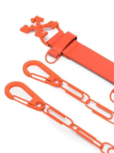 Shop Off-white Paperclip Chain Belt In Orange