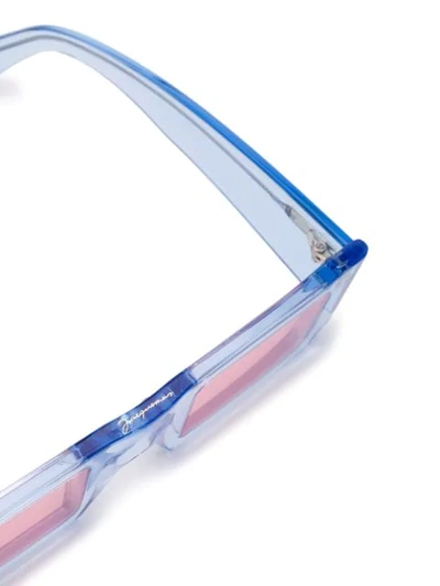 Jacquemus Soleil Squared-frame Sunglasses In Blue