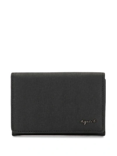 Shop Agnès B. Logo Plaque Wallet In Black