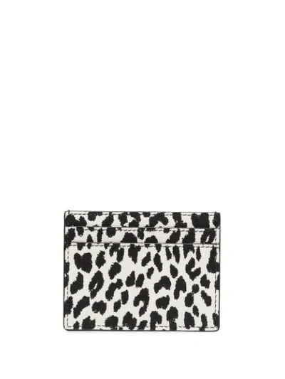 Shop Saint Laurent Leopard-print Cardholder In Black