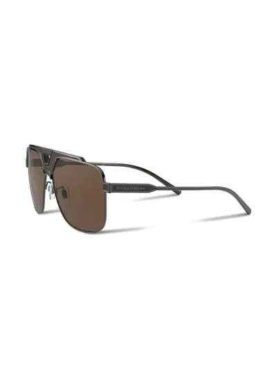 Shop Dolce & Gabbana Miami Pilot Sunglasses In Brown