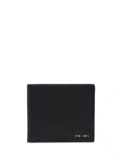 Shop Prada Two-tone Bi-fold Wallet In Black