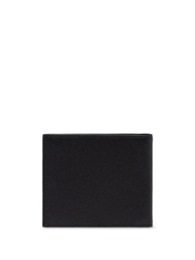 Shop Prada Two-tone Bi-fold Wallet In Black