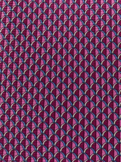 Shop Ermenegildo Zegna Geometric Print Silk Tie In Pink