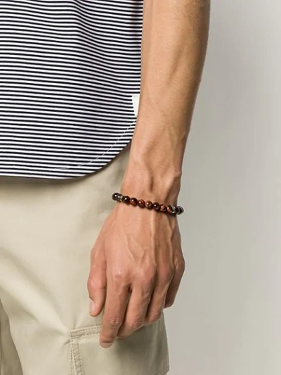 Shop Ferragamo Beaded Bracelet In Brown