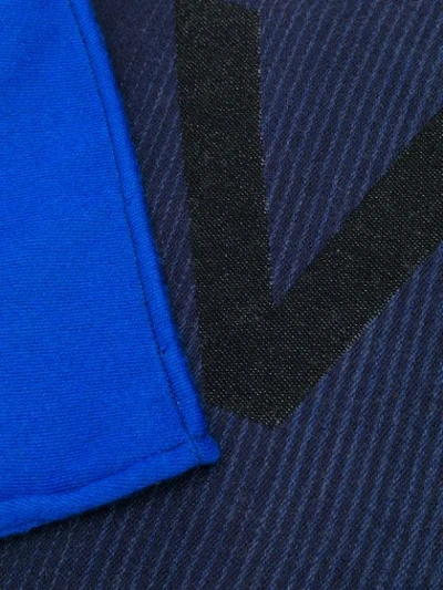 Shop Givenchy Logo Knitted Scarf In Blue