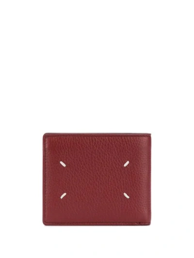 Shop Maison Margiela Signature Four-stitch Logo Billfold Wallet In Red