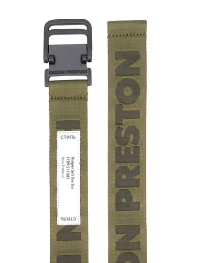 Shop Heron Preston Logo Canvas Belt In Green