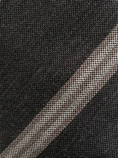 Shop Brunello Cucinelli Striped Canvas Tie In Grey