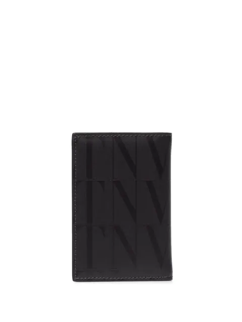 forfatter tilgive kontoførende Valentino Garavani Black Logo Print Leather Card Holder | ModeSens