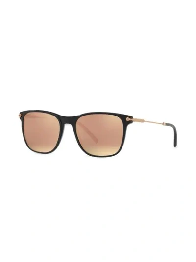 Shop Bvlgari Rectangular Frame Sunglasses In Black