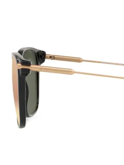 Shop Bvlgari Rectangular Frame Sunglasses In Black
