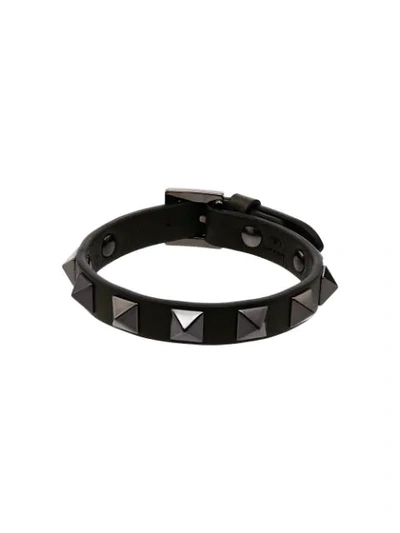 Shop Valentino Rockstud Buckle Bracelet In Green