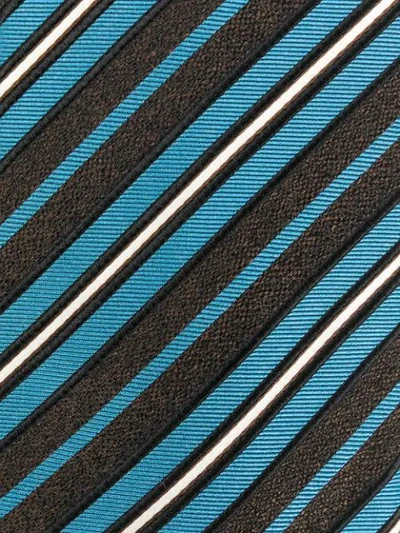 Shop Kiton Stripe-jacquard Tie In Blue