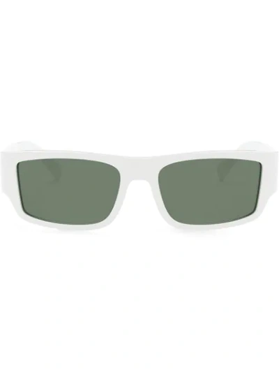 Shop Versace Rectangle-frame Tinted Sunglasses In White