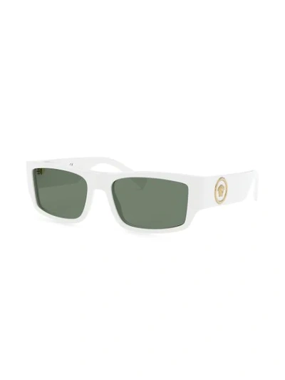 Shop Versace Rectangle-frame Tinted Sunglasses In White