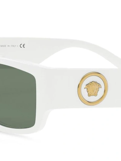 Shop Versace Rectangle-frame Tinted Sunglasses In White