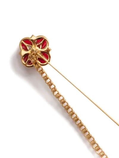 Shop Dolce & Gabbana Enamelled Flower Brooch In Gold