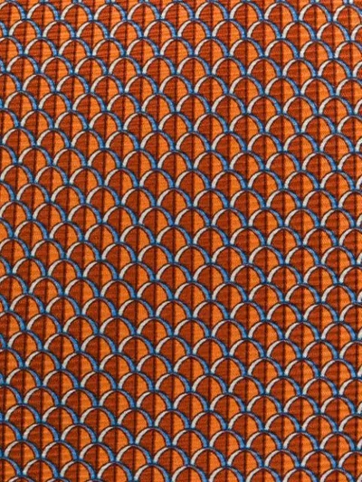 Shop Ermenegildo Zegna Geometric Print Silk Tie In Orange