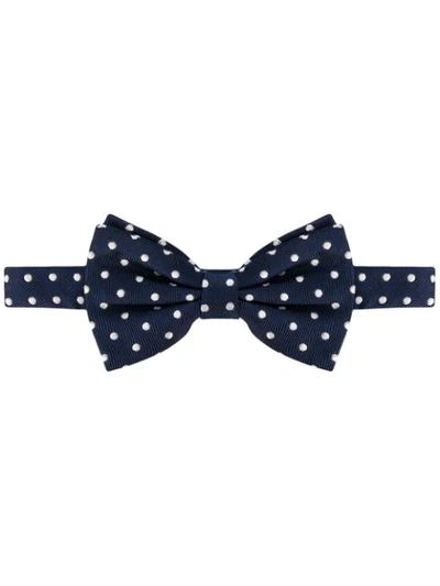 Shop Lady Anne Silk Polka-dot Bow Tie In Blue