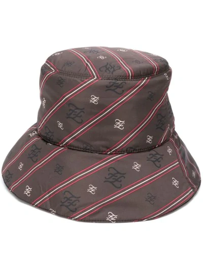 Shop Fendi Logo-printed Bucket Hat In Brown