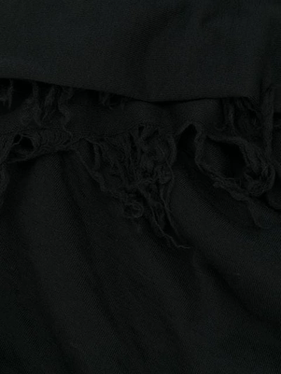 Shop Rick Owens Fine-knit Fringed Scarf In Black