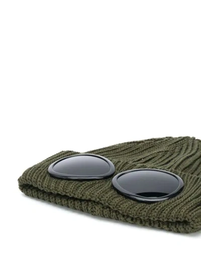 Shop C.p. Company Goggles-embellished Beanie Hat In Green