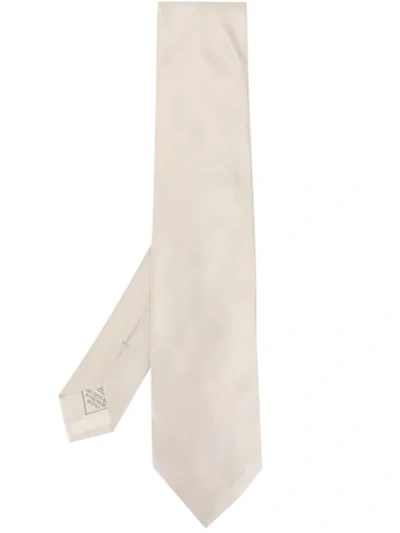 Shop Brioni Textured-finish Tie In Grey
