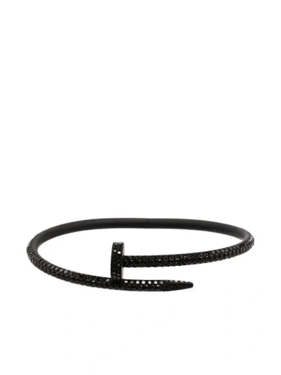 Shop Mad Paris 18k White Gold Cartier Juste Un Clou Bracelet In Black