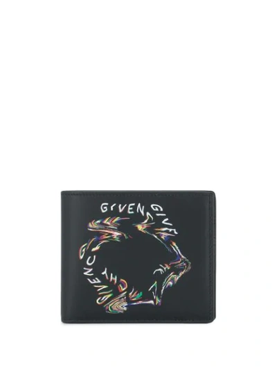 Shop Givenchy Glitch Print Bi-fold Wallet In Black