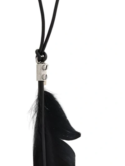Shop Ann Demeulemeester Feather Charm Necklace In Black