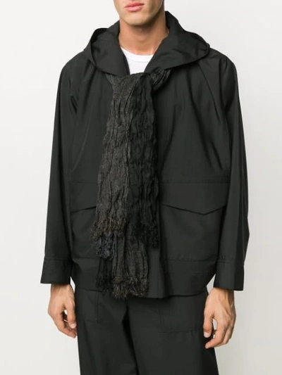 Shop Issey Miyake Crease Pleated Scarf In Black