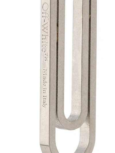 Shop Off-white Paper-clip Single Earring In Silver