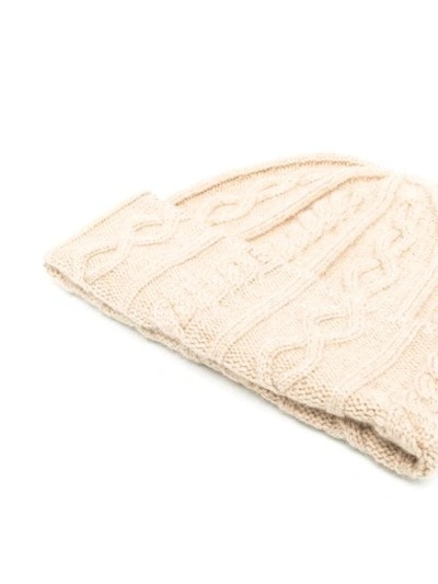 Shop Brunello Cucinelli Cable Knit Beanie Hat In Neutrals