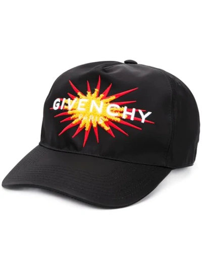 Shop Givenchy Flocked Appliqué Baseball Cap In Black