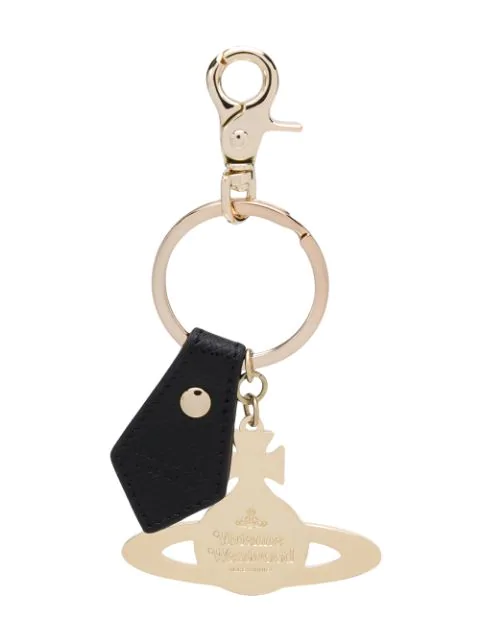 Vivienne Westwood Logo Keyring In Black Modesens