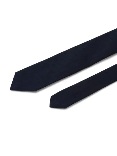 Shop Prada Jacquard Pattern Tie In Black