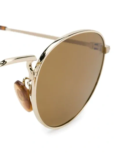 Shop David Beckham Eyewear Round Frame Sunglasses In Gold