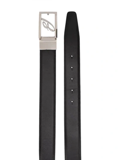 Shop Brioni Monogram Buckle Belt In Black