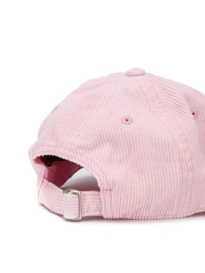 Shop Palm Angels Logo Embroidered Corduroy Cap In Pink