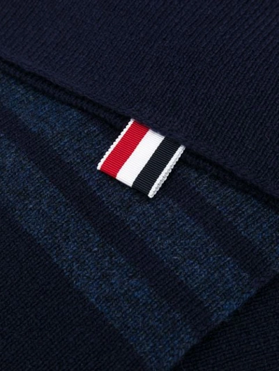 Shop Thom Browne 4-bar Stripe Scarf In Blue