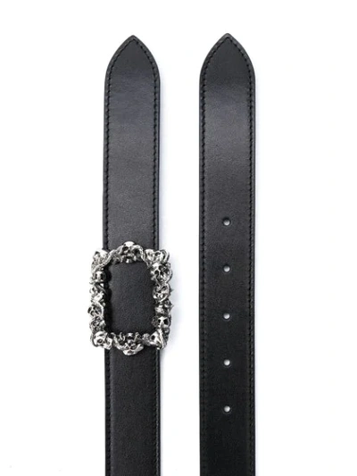 Shop Alexander Mcqueen Skull-buckle Belt In Black